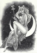 💥Serena Sailor Moon (09"x12") original comic art by Capittoo - TramaStudio💥