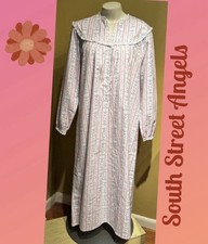 LANZ OF SALZBURG  PASTEL PINK TYROLEAN   Long FLANNEL Nightgown  SMALL