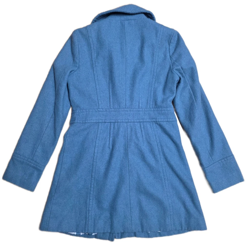 Женское синее трапециевидное пальто Anthropologie из шерстяной смеси на пуговицах спереди размер XS - Изображение 2 из 4