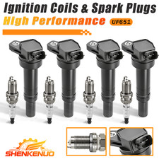 4 Ignition Coils Pack UF651 and Iridium Spark Plug For 2014-2020 Hyundai Tucson