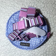 Matilda Jane Carried Away Lavender Polka Dot Backpack Adjustable Straps Ruffle