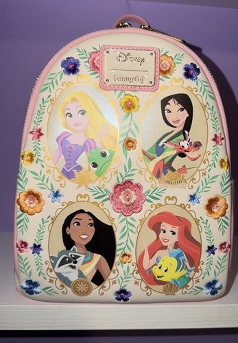 Loungefly Disney Princess Floral Portraits BoxLunch Exclusive Mini Backpack NWT
