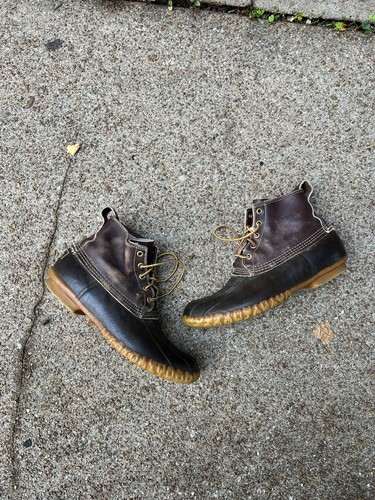L.L. Bean Duck Boots Vintage 6” Brown Leather Maine Hunting Shoe Men’s 10