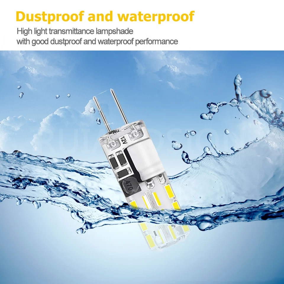 10x AC/DC 12V 3014 24 SMD WHITE LED GLOBE G4 Light Bulb Garden Camper Rangehood - Image 4 of 4