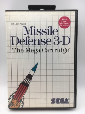 Sega Master System 1987 - Missile Defense 3-D w/ Poster & Manual (Works)