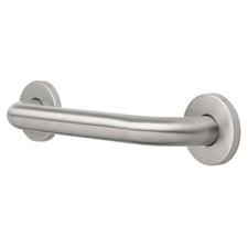 Shower Grab Bar 12 Inch Brushed Stainless ADA Covered Mounts 500 lb. Rated