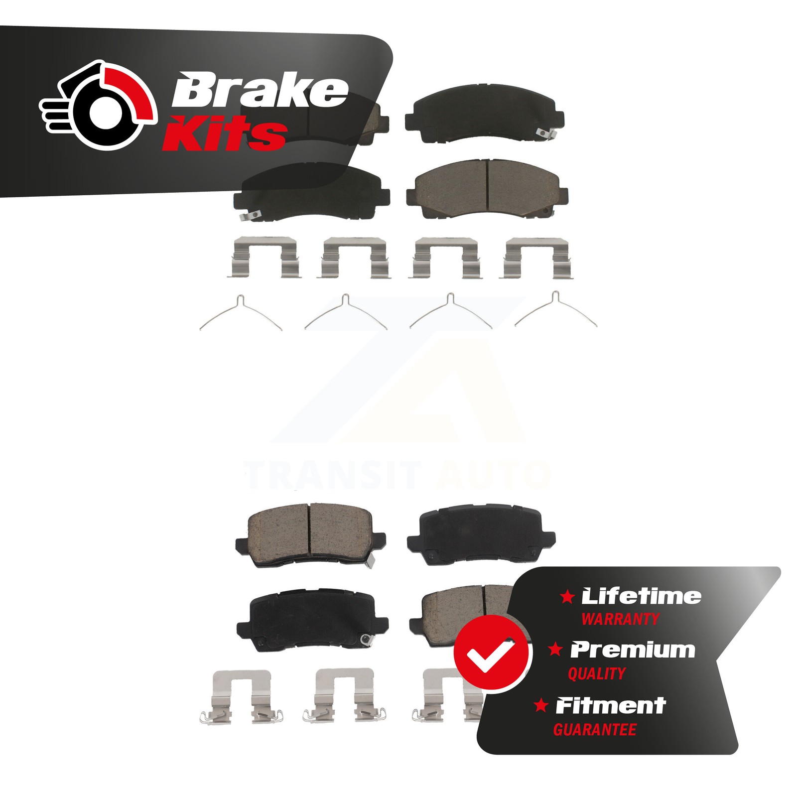 Front Rear Ceramic Brake Pads Kit For 2015-2020 Acura TLX