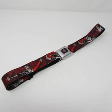 Buckle Down Harley Quinn Adjustable Seat Belt Push Button Clasp fits up to 44"