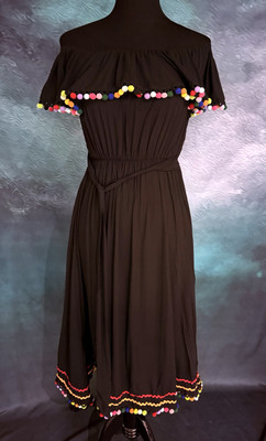 Collectif Vintage~Ronda Pom Pom 50s Style Swing off the shoulder