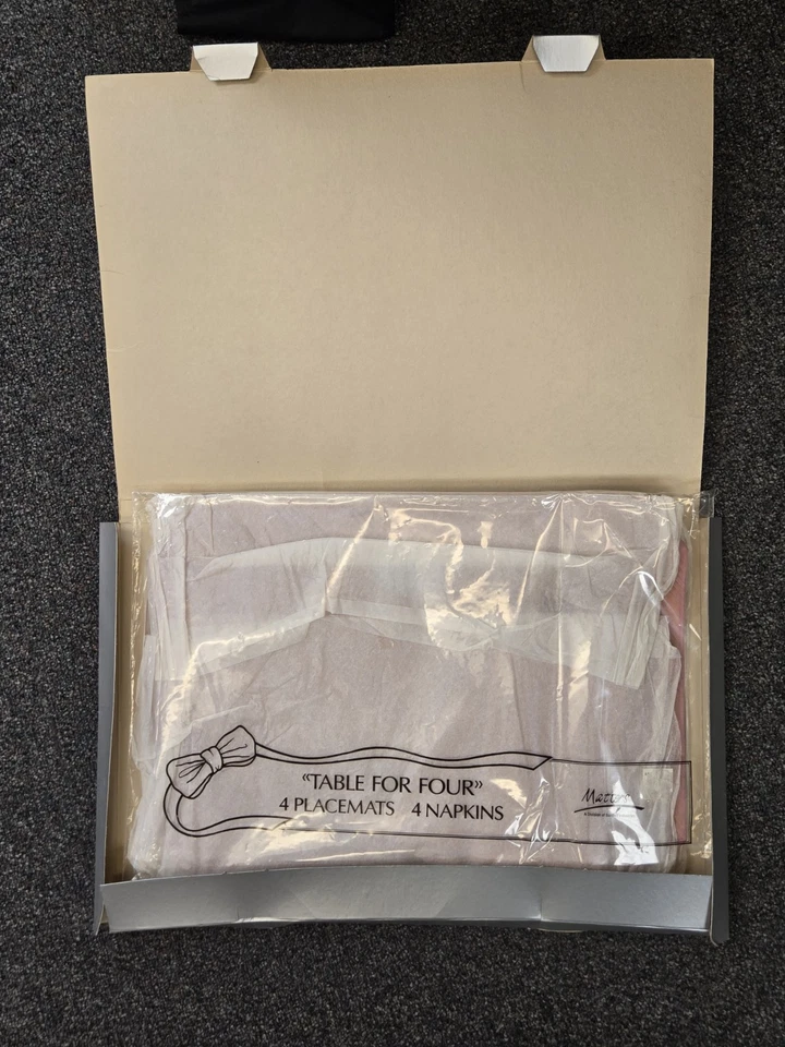 VTG "Table for Four" Set of Pink Placemats & Napkins, Pleated, Matters Inc. NWT! - Image 3 of 4