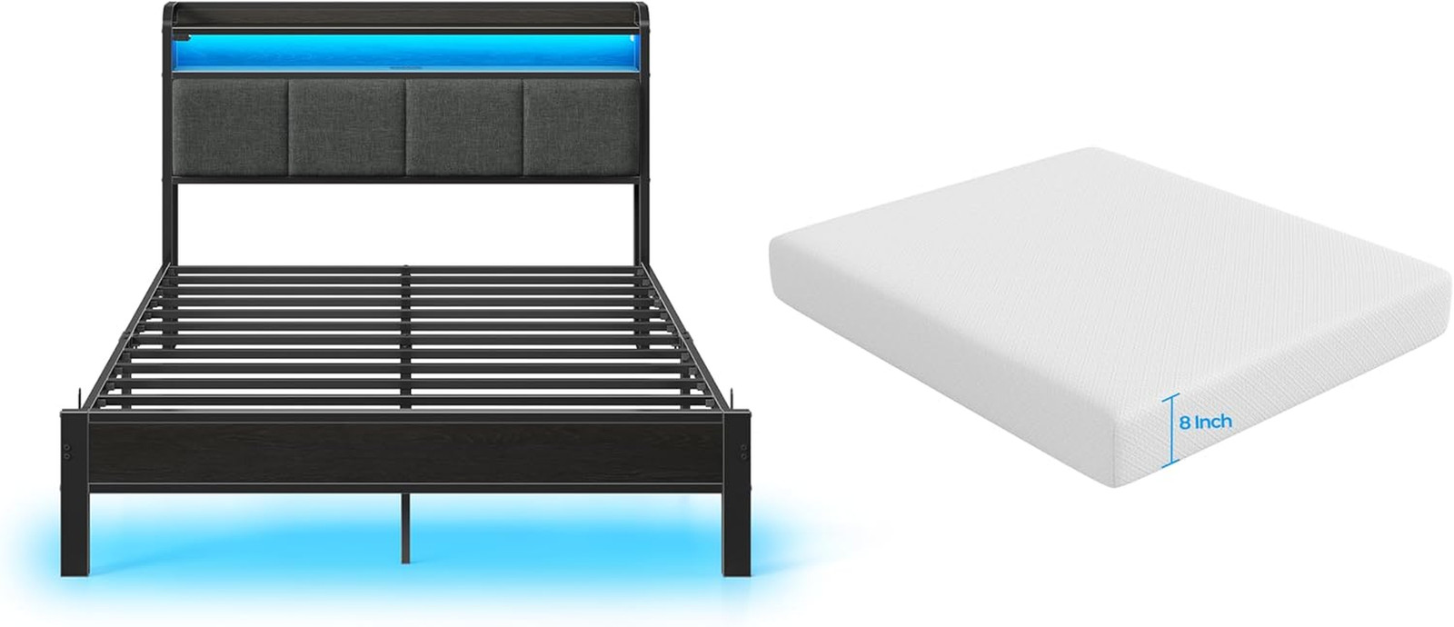 With Charging Station & 8" Gel Memory Foam Mattress