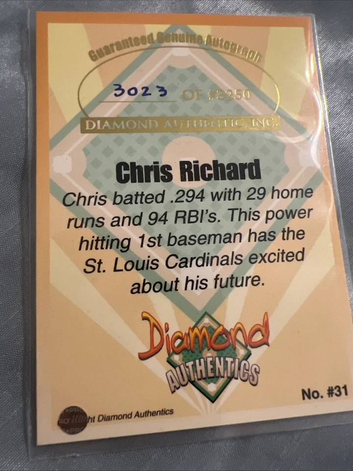 A48,964 - 2000 Diamond Authentics Autographs #31 Chris Richard/3250 - Image 2 of 2