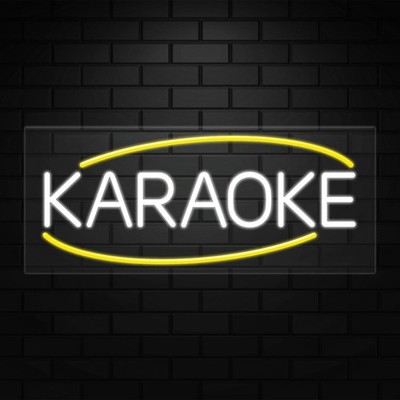 Karaoke Sign for Business Displays | LED Flex Neon | 32''W x 13''H x 1''D