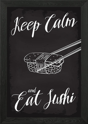 Keep Calm and Eat Sushi Gerahmtes Wandbild Poster Leinwanddruck Bild