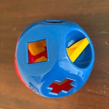 Tupperware Shape-O Toy Red Blue Yellow Geometric Shape Sorter 10 Pieces Vintage