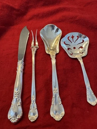 Sterling Gorham Chantilly  Pcs Butter Knife,pickle Fork, Sugar Spoon, Nut Spoon