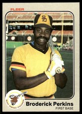 Broderick Perkins 1983 Fleer #368 Padres MLB READ FREE SHIPPING AutographDen