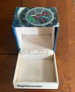 Original Omega Flightmaster Box Big Logo Corduroy lining inner tray missing