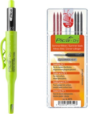 Pica Marker Dry Longlife Automatic Pen 3030 + 4070 Refill Set Black, Green 