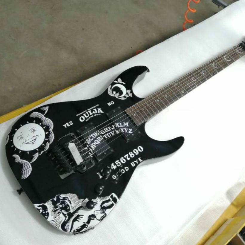 ギター coldcraft black dynamite mk.2 Moon Stencil Plate Top Black KH-2 Ouija Kirk Hammett