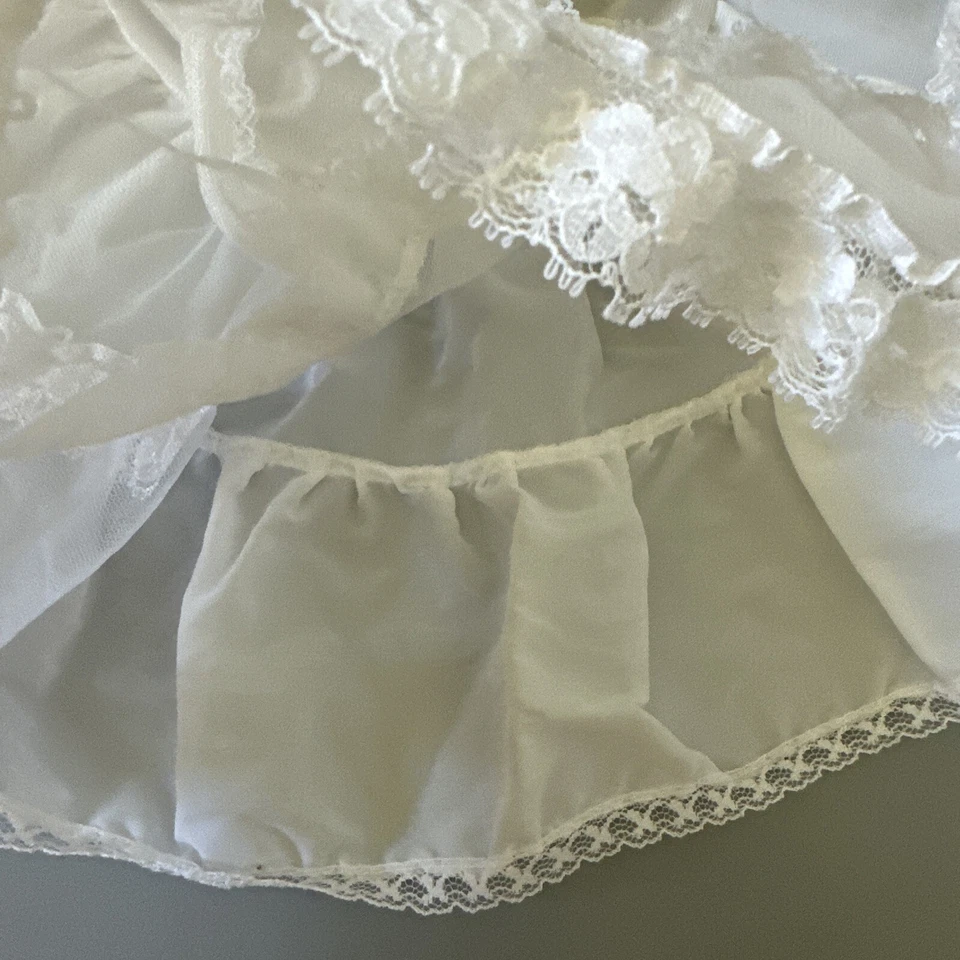 Vtg Baby Tea Party Ruffle Tulle Circle Tiered Full Dress Petticoat Slip 12 Mos - Image 2 of 4
