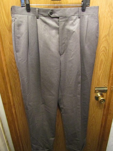 Vintage 80s-90'S JOS. A. BANK two-pleat wool pants, made in the USA, men's size W34. wool Khaki type sage green Vintage Second Hand main image 1