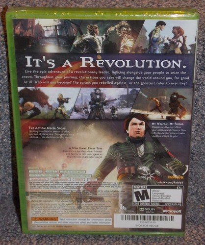 2011 XBOX 360 Fable 3 Video Game Not For Resale Edition New Factory Sealed - Picture 2 of 3
