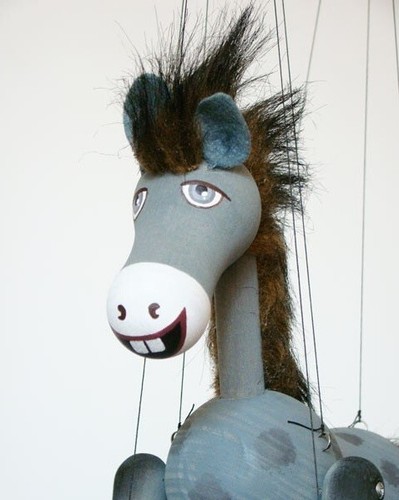 Pferd Holzmarionette - Handgefertigte Originalpuppe - Bild 3 von 3