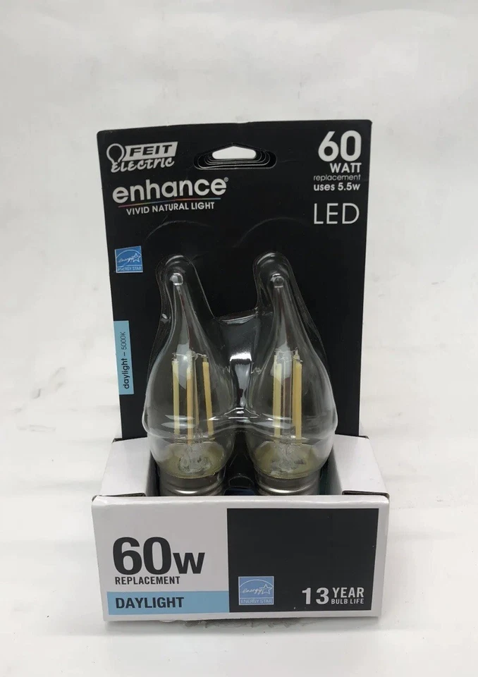 Feit Electric Enhance CA10 LED Bulb Daylight 60 Watt Pack of 12 - Image 2 of 3
