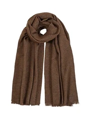 Lauren Ralph Lauren Soft Basket Weave Scarf / Wrap 78"X 24" Warm Brown