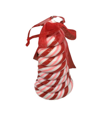  Peppermint Christmas Tree Ornament -Peppermint Spiral 4.5 in 