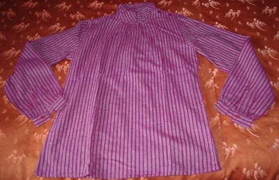 blouse coton rayée violet prune M 40 - Photo 1/4