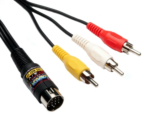 Atari ST High Quality Composite Video RCA A/V TV Video lead, OFC Cable Cord