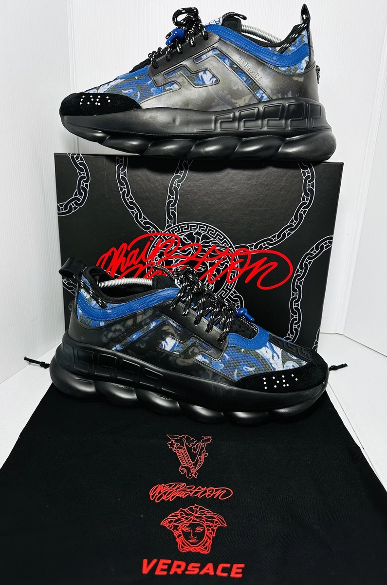 Versace Chain Reaction Sneakers Black-Blue Men’s shoes Size 47