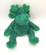 Vintage 2000 Animal Alley Plush Green Moose Reindeer Beanbag Toys R Us RARE