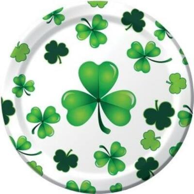 St Patrick's Day Clover Crazy 7 Inch Paper Plates 8 Pack Tableware Decorations