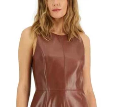I.N.C. International Concepts Women's Sleeveless Midi Fit & Flare Dress Brown 6
