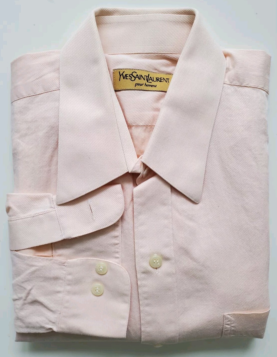 Camicia Yves Saint Laurent Pour Homme taglia 15 5" 33 cm beige manica lunga