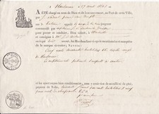 historisches Frachtpapier / Konnossement von 1828