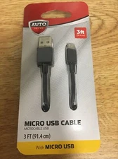 Auto Drive USB To Micro USB Charging Cable For Samsung Phone (3 Foot) Free Ship