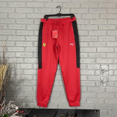 $90 Mens Size L PUMA Ferrari Scuderia Race MT7 Track Pants 620937 02 Red Large