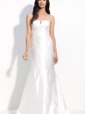 NICOLE MILLER SHANTUNG SILK MERMAID WEDDING BRIDAL $1900 IM0002