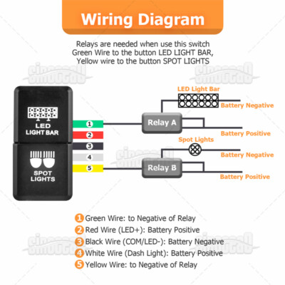 Dual Push Button Switch For LED Lighting In Various For Toyota Vehicles - Foto 7