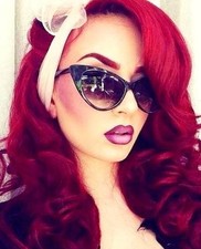 Classic Cat Eye BIG Pointy Glossy Pin Up Trendy Nikita Fashion Women Sunglasses