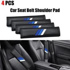 4X For Toyota Tacoma Rav4 Embroidered Safety Seat Belt Shoulder Pad Cover Blue
