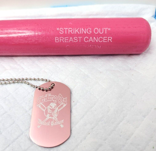 Mazza da baseball Striking Out Breast Cancer Louisville Slugger Mini 18" in legno rosa - Foto 2 di 7