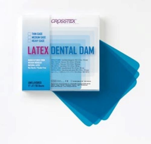 CROSSTEX DENTAL DAMS, THIN, BLUE, 6