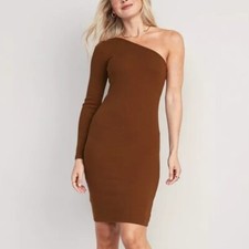 Old Navy Fitted One Shoulder Tube Mini Dress Size XL Ribbed Knit Horsing Around