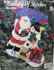 Bucilla Santa  Snowman 15" Diag. Christmas Felt Stocking KIT Personalizable