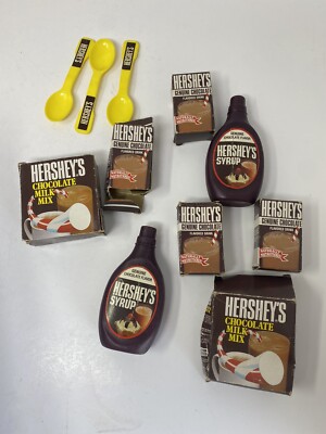 Vintage Play Food Hershey s Chocolate Syrup  Box Tikes Pretend Fun Baking